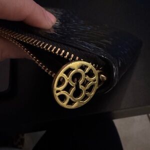 Black Wallet with Gold Accents